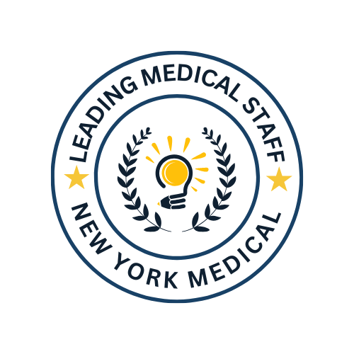 The image features a logo with the text LEADING MEDICAL STAFF and NEW YORK MEDICAL, indicating it represents a medical staff organization based in New York.